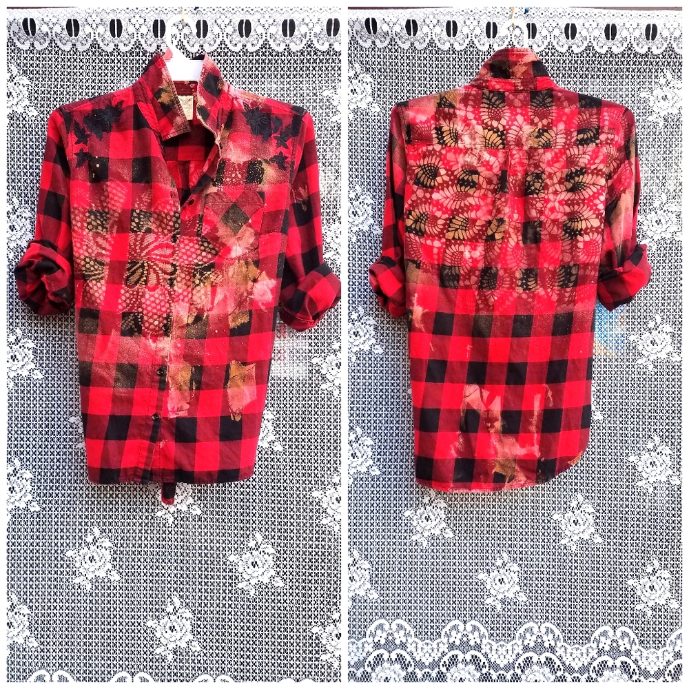 Bleach Distressed Flannel